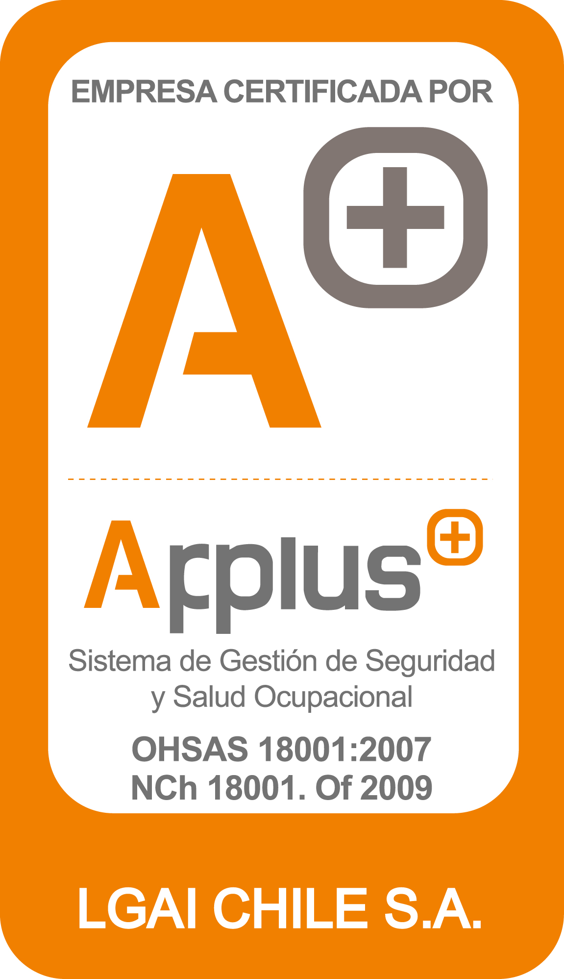 Certification OHSAS 18001 - 2007